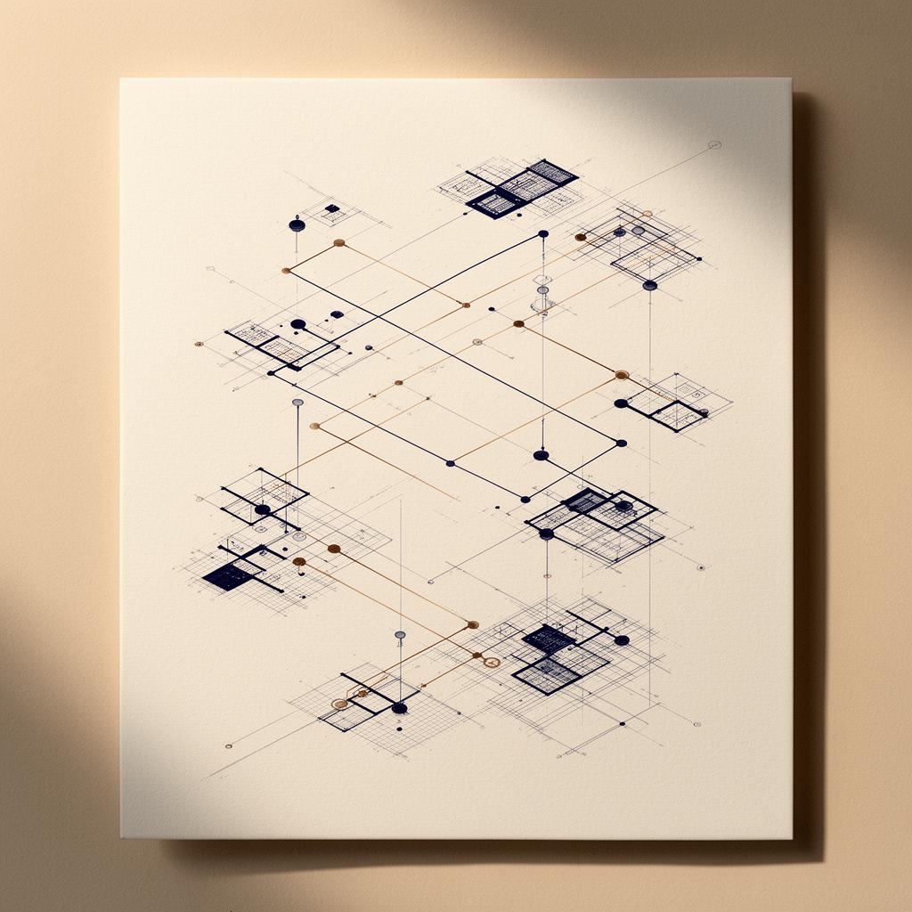 Diagrama abstrato representando processos organizacionais
